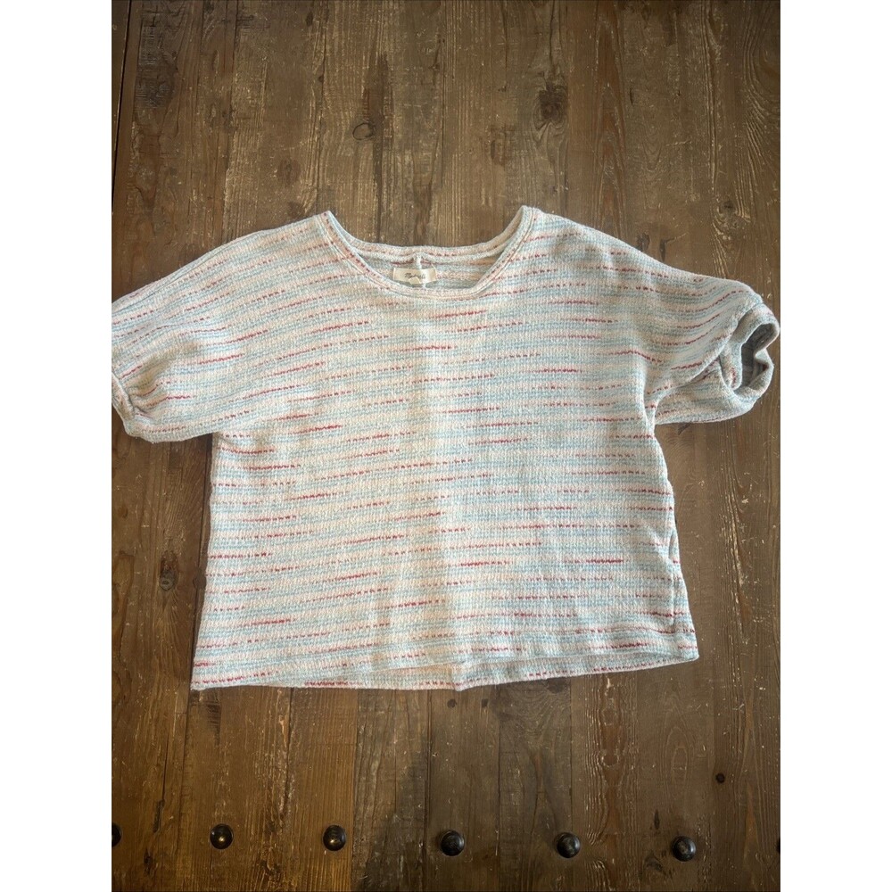 Madewell Women’s Textured Puff Sleeve Sweater Top Multi Color Small